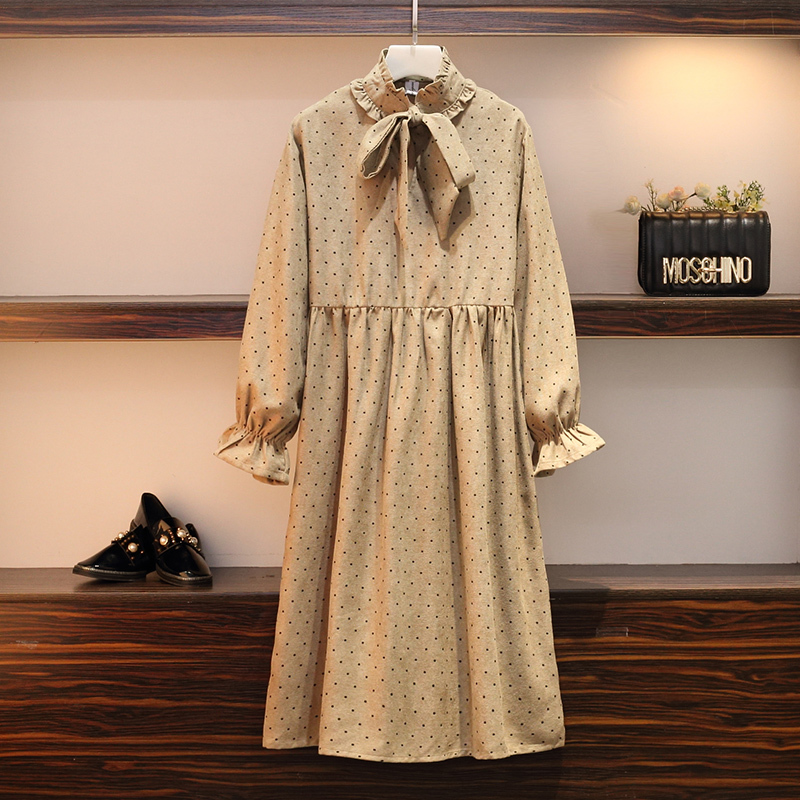 春季新款大码女装秋微胖妹妹遮肚显瘦仙女连衣裙洋气